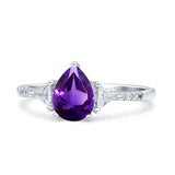 Pear Teardrop Vintage Style Ring
