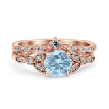 Art Deco Round Two Piece Bridal Ring