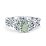 Art Deco Round Two Piece Bridal Ring
