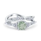 Two Piece Round Marquise Style Bridal Ring