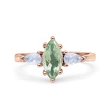 Three Stone Marquise Pear Trellis Ring