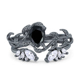 Teardrop Pear Leaf Style Ring