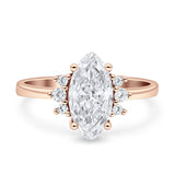 Art Deco Marquise Vintage Style Tapered Ring