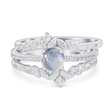 Vintage Style Round Natural Stone Floral Ring