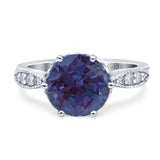 Art Deco Round Natural Stone Promise Ring