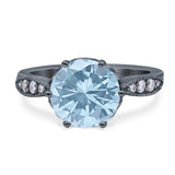 Art Deco Round Natural Stone Promise Ring