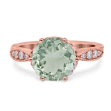 Art Deco Round Natural Stone Promise Ring