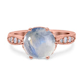 Art Deco Round Natural Stone Promise Ring