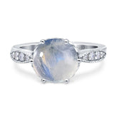 Art Deco Round Natural Stone Promise Ring