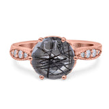 Art Deco Round Natural Stone Promise Ring