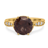 Art Deco Round Natural Stone Promise Ring