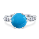 Art Deco Round Natural Stone Promise Ring
