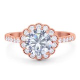 Round Natural Stone Floral Ring
