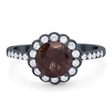 Round Natural Stone Floral Ring
