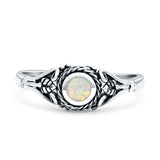 Oxidized Twisted Rope & Leaf Oxidized Ring