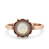 Oxidized Beaded Flower Oxidized Ring