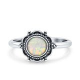Oxidized Beaded Flower Oxidized Ring