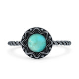 Oxidized Floral Twisted Rope Oxidized Ring