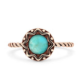 Oxidized Floral Twisted Rope Oxidized Ring