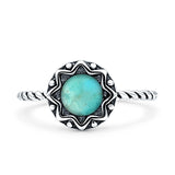 Oxidized Floral Twisted Rope Oxidized Ring