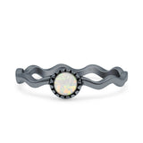 Solitaire Oxidized Ring