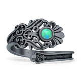 Oxidized Flower Filigree Ring