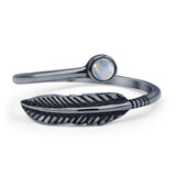 Oxidized Feather Ring