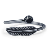 Oxidized Feather Ring