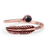 Oxidized Feather Ring