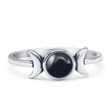 Oxidized Moon Ring