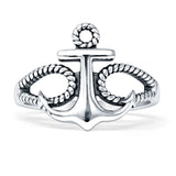 Twisted Roope Oxidized Anchor Ring