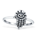 Hamsa Hand Evil Eye Ring