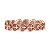 Heart & Cross Ring Oxidized Band