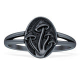Oval Oxidized Mushroom Ring
