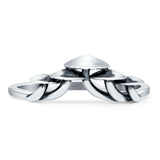 Oxidized V Midi Mushroom Ring