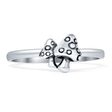 Minimalist 7mm Oxidized Double Spotted Mushroom Rings 925 Sterling Silver