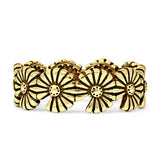 Oxidized Daisy Floral Rings