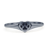 Paw Print & Heart Ring