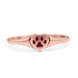 Paw Print & Heart Ring