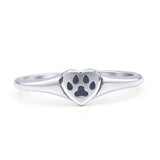Paw Print & Heart Ring