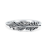 Oxidized Feather Ring