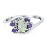 Art Deco Oval Natural Stone Swirl Ring