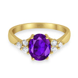Vintage Style Oval Natural Stone Ring 