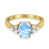 Vintage Style Oval Natural Stone Ring 