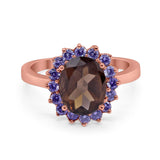 Art Deco Oval Natural Stone Ring
