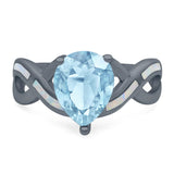Pear Teardrop Natural Stone Infinity Ring