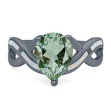 Pear Teardrop Natural Stone Infinity Ring
