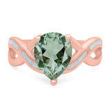 Pear Teardrop Natural Stone Infinity Ring