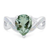 Pear Teardrop Natural Stone Infinity Ring
