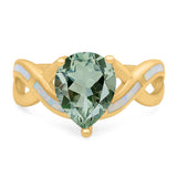 Pear Teardrop Natural Stone Infinity Ring